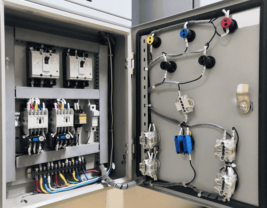 close up of electrical panel wiring and breakers being repaired in Columbia MO